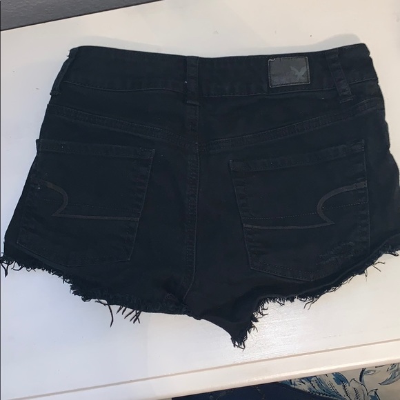 high rise denim black ripped short - Picture 2 of 2
